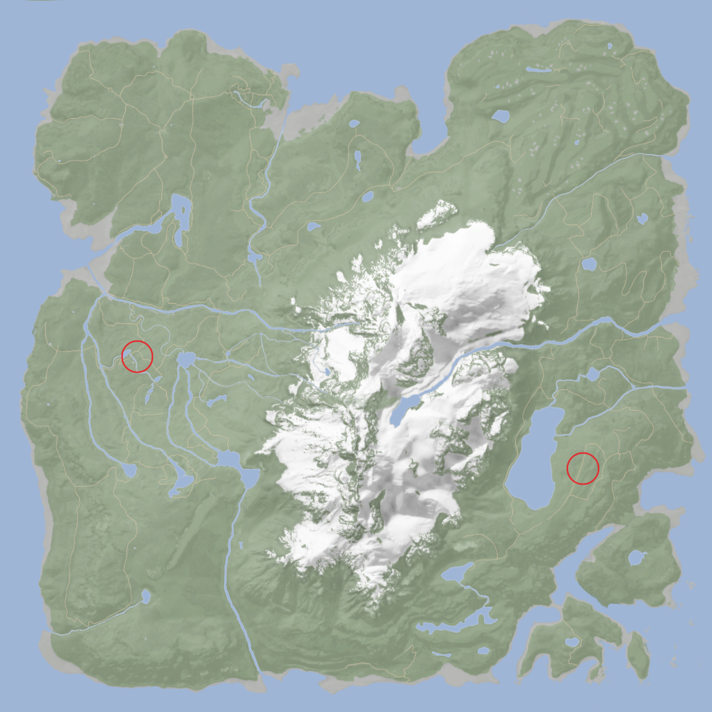 Sons of the Forest map cooking pot locations marked