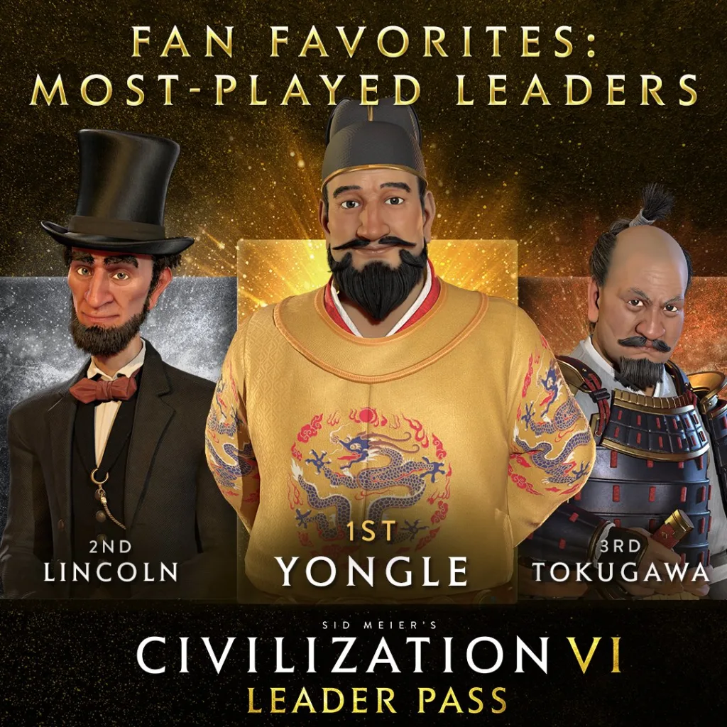 Civilization 6 most played leaders first second and third