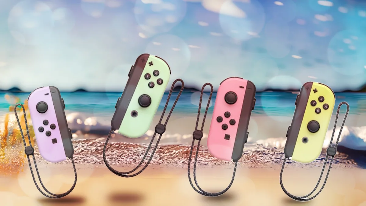 Nintendo Switch new joycon colour on the beach
