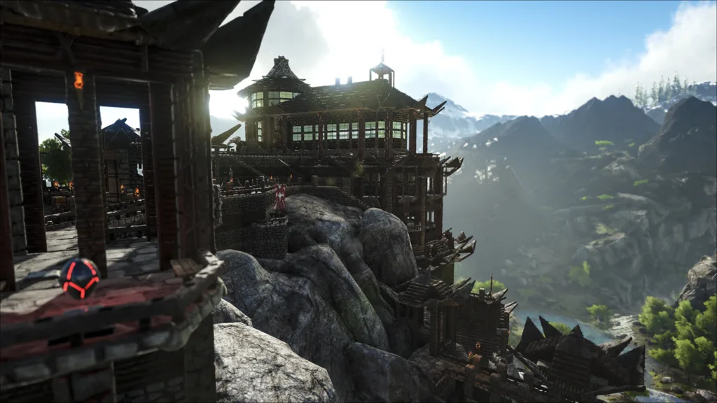 Ark Survival Ascended delayed mountain base and scenery