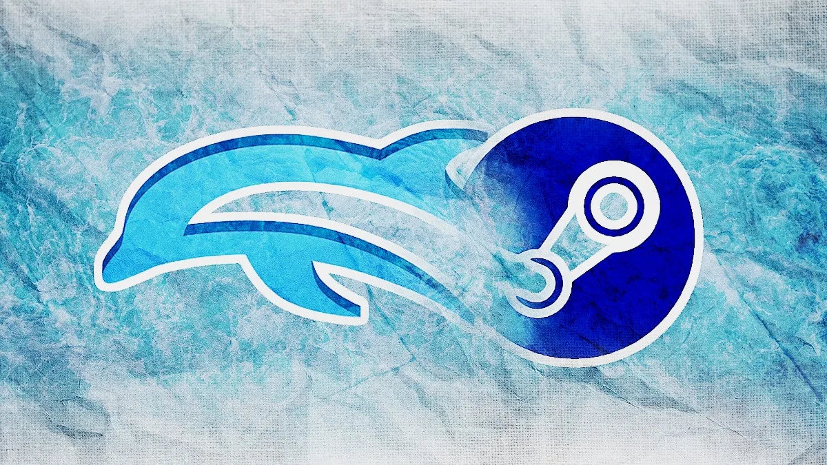 Logos of the Dolphin Emulator and Steam storefront