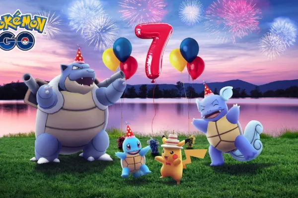 Pokemon GO 7th Anniversary Party Timed Research tasks and rewards party balloon