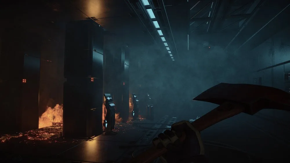 Quantum Break PS4 version cancelled axe in burning warehouse