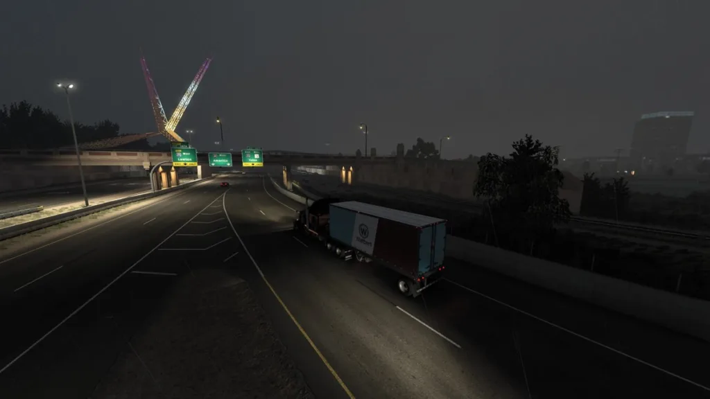 American Truck Simulator - Oklahoma screenshot night time skyline