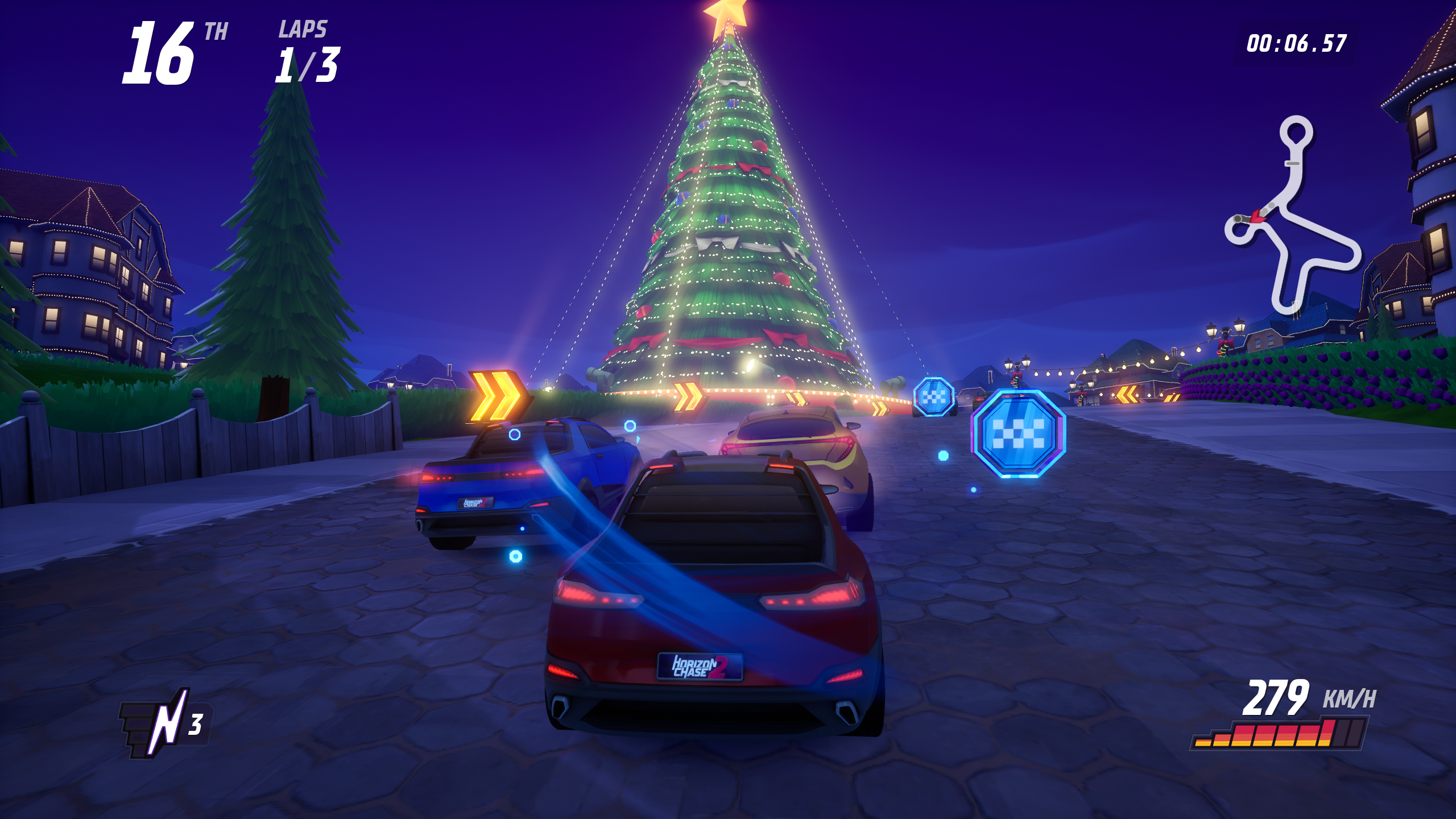 Horizon Chase 2 review Christmas tree