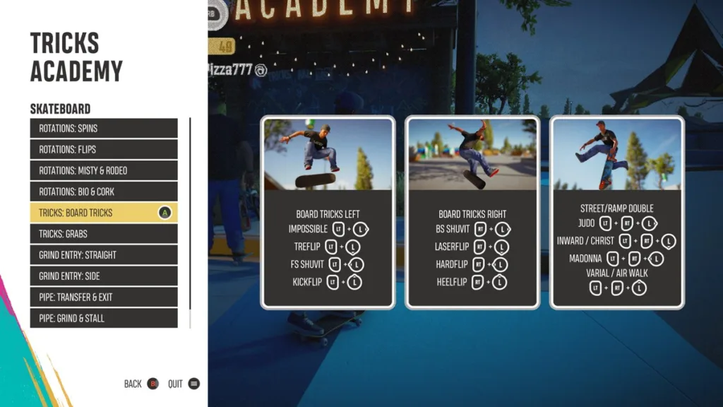 Riders Republic Skate review screenshot on PC of tricks academy