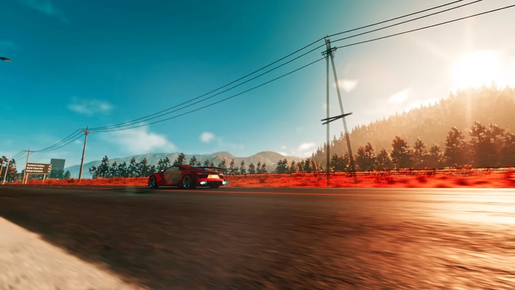 The Crew 2 today car racing on a straight road