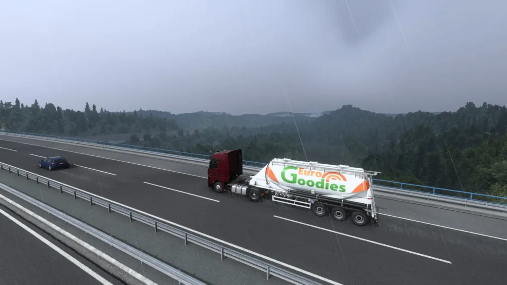 Screenshot of the West Balkans map expansion for Euro Truck Simulator 2