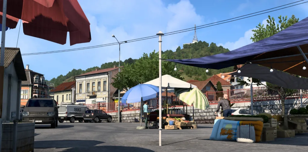 Screenshot of the West Balkans map expansion for Euro Truck Simulator 2