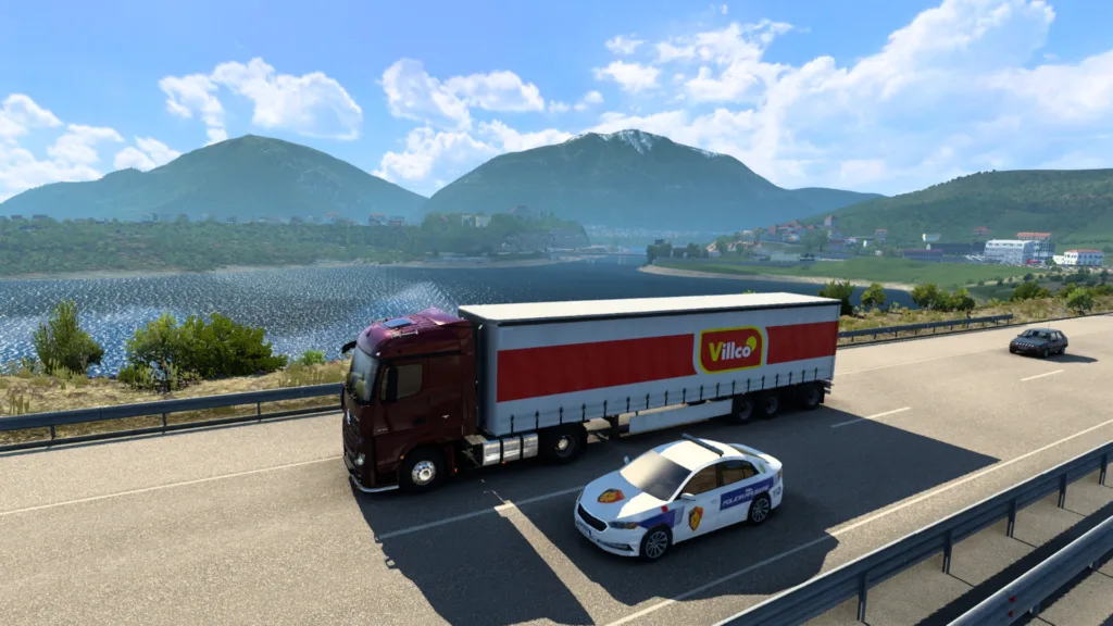 Screenshot of the West Balkans map expansion for Euro Truck Simulator 2