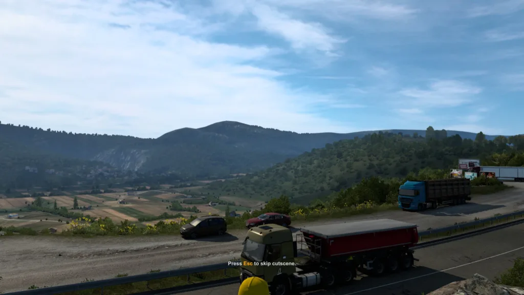 Screenshot of the West Balkans map expansion for ETS2.