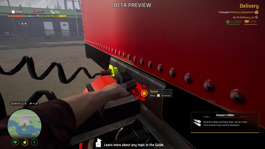 Screenshot of the beta version of Alaskan Road Truckers PC on foot