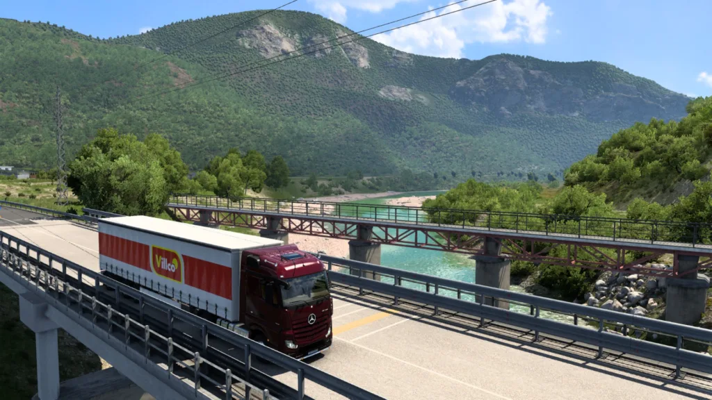 Screenshot of the West Balkans map expansion for ETS2.