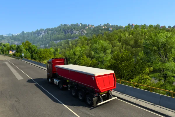 Screenshot of the West Balkans map expansion for Euro Truck Simulator 2