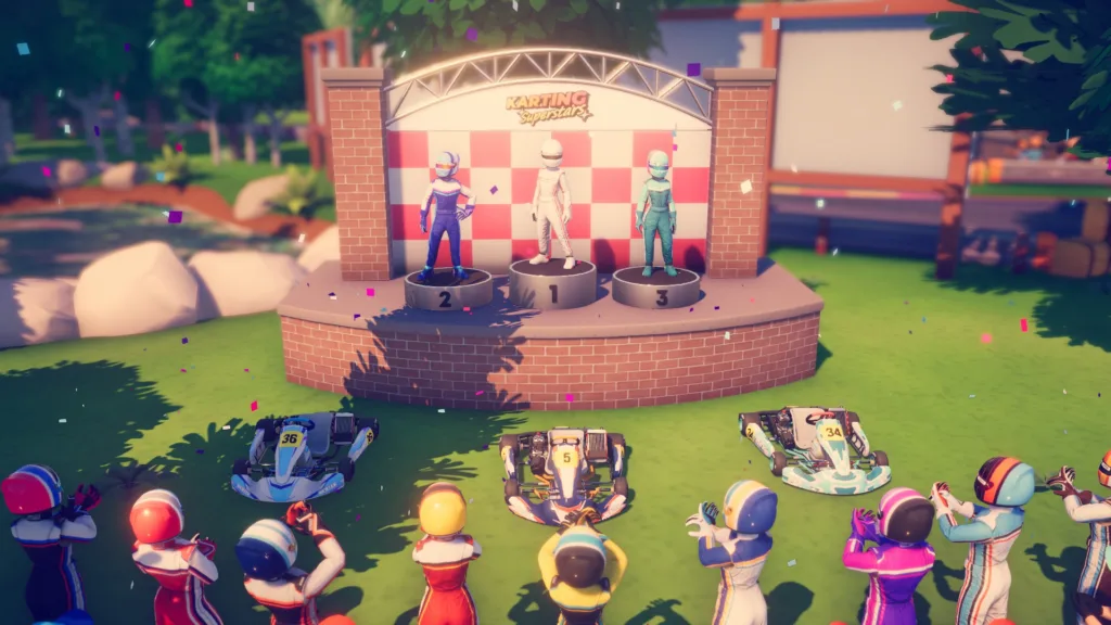 Karting Superstars podium screenshot on PC