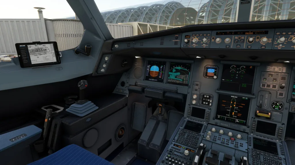 Screenshot of the LatinVFR Airbus A330/A340 in Microsoft Flight Simulator