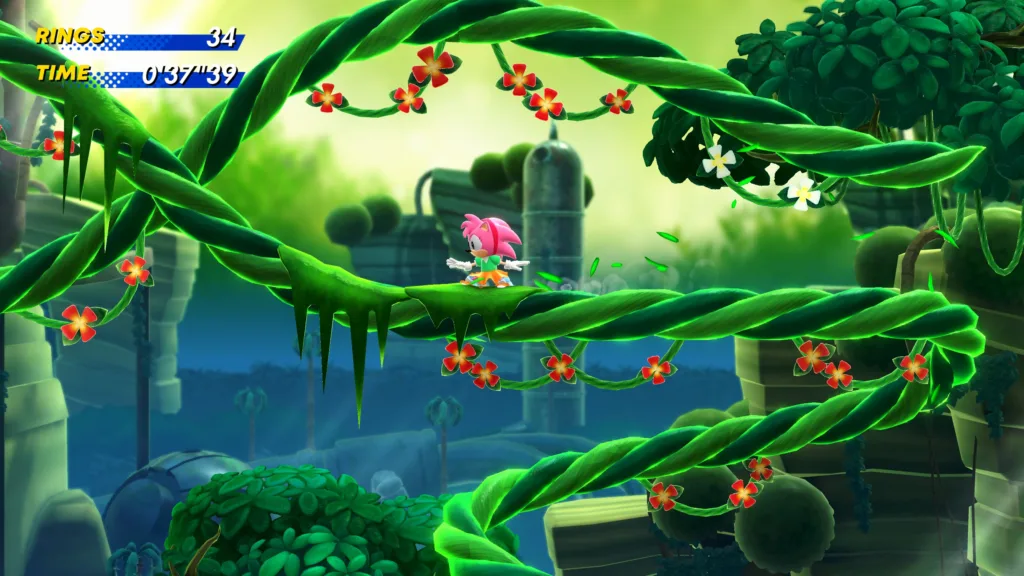 sonic superstars review Amy in jungle