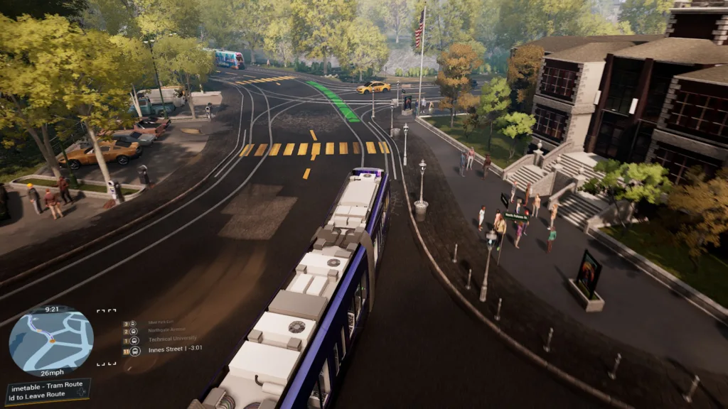 Screenshot of the Tram Extension DLC for Bus Simulator 21 on PC.