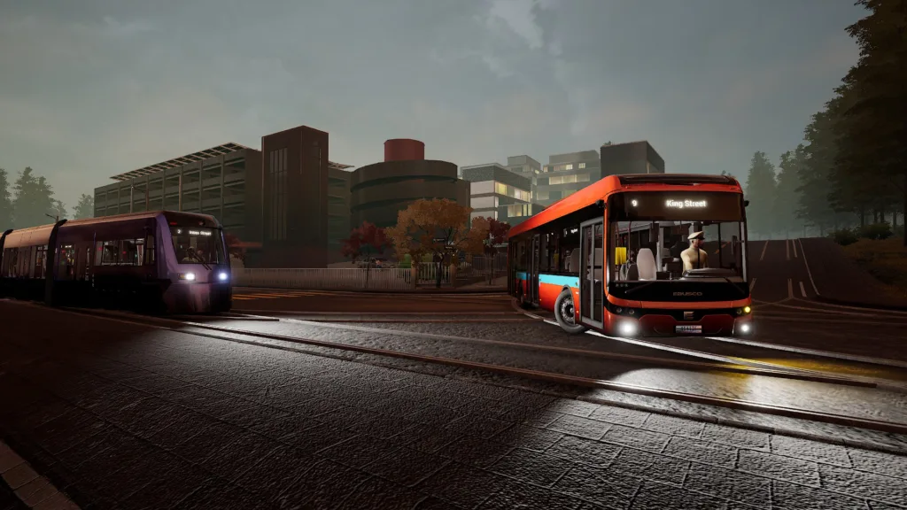 Screenshot of the Tram Extension DLC for Bus Simulator 21 on PC.