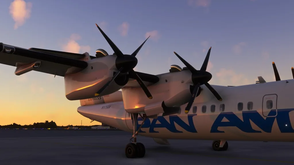 Screenshot of the Dash 7 in Microsoft Flight Simulator PC