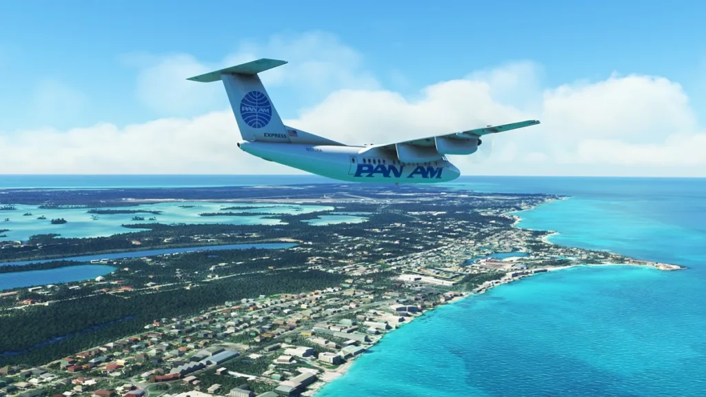 Screenshot of the Dash 7 in Microsoft Flight Simulator (PC).