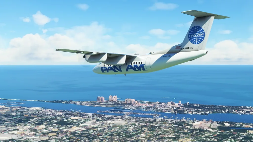 Screenshot of the Dash 7 in MSFS (PC).