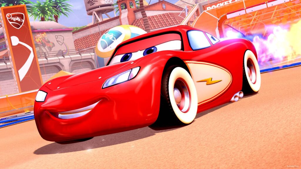 Disney/Pixar's Lightning McQueen in Rocket League.