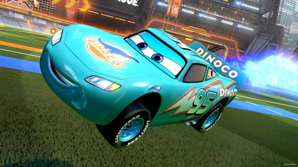 Rocket League Lightning McQueen Dinoco car