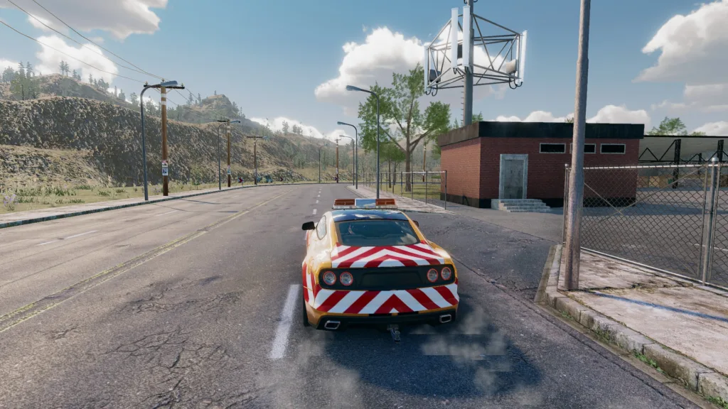 Screenshot of Truck and Logistics Simulator PC review car on the road