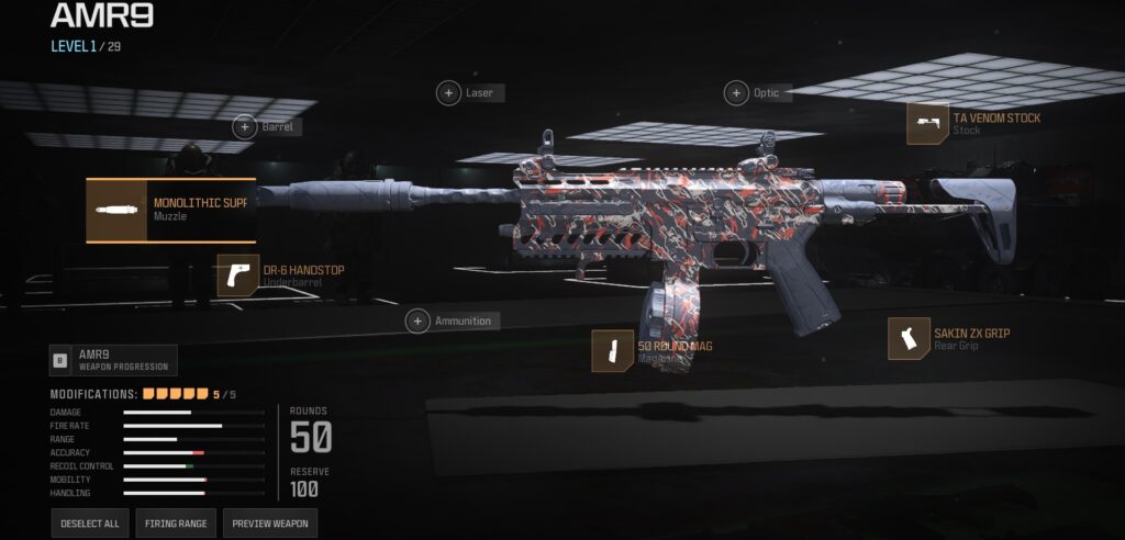 mw3 amr9 loadout
