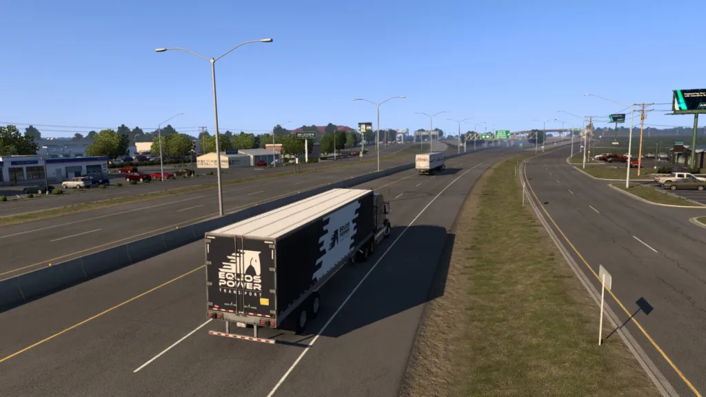 A screenshot of American Truck Simulator - Kansas expansion.