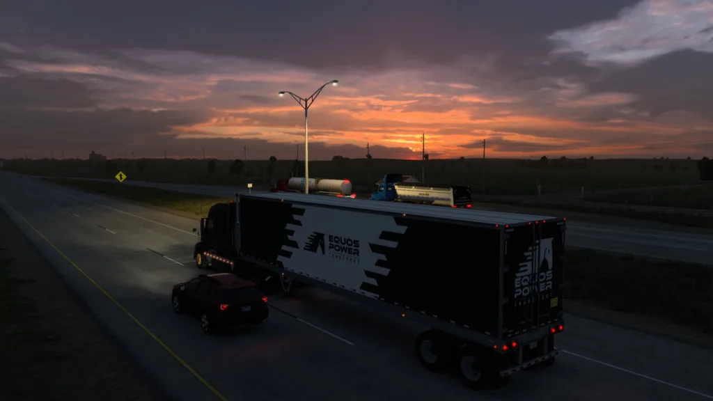 A screenshot of the Kansas expansion for American Truck Simulator.