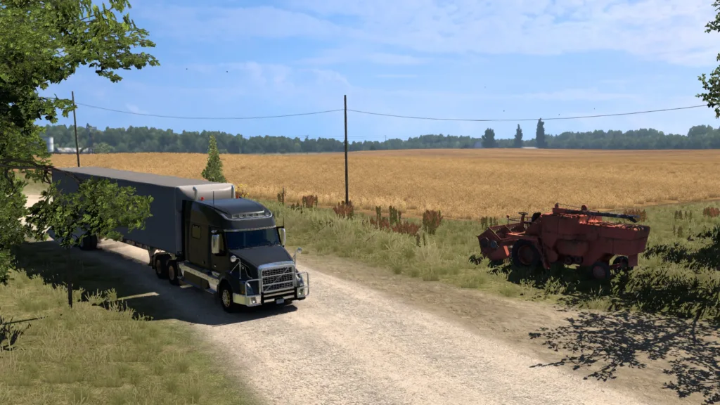 A screenshot of the Kansas expansion for American Truck Simulator.