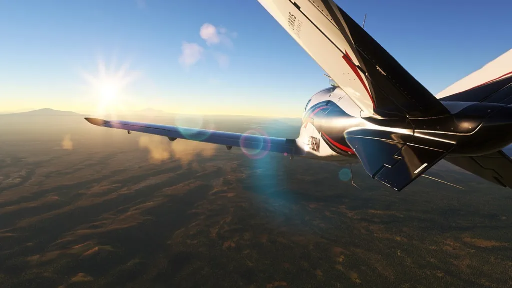 A screenshot of Microsoft Flight Simulator on PC.