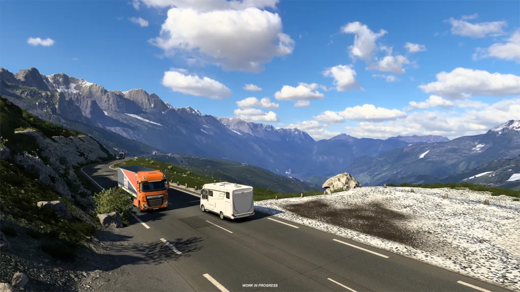 A work in progress screenshot of the Switzerland A9 Rework project for Euro Truck Simulator 2.