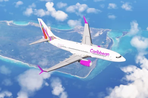 The Caribbean, as seen in Microsoft Flight Simulator.