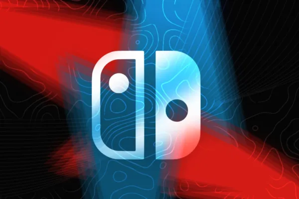 Graphic art of the Nintendo Switch logo regarding Switch 2 successor