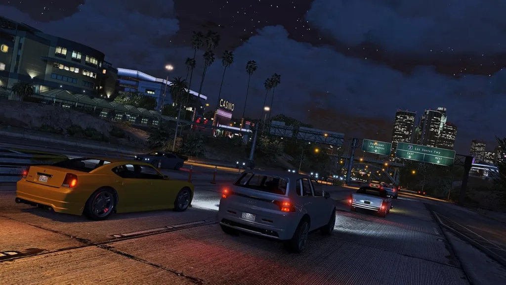 gta 5 leaving xbox game pass january 2024 los santos highway at night