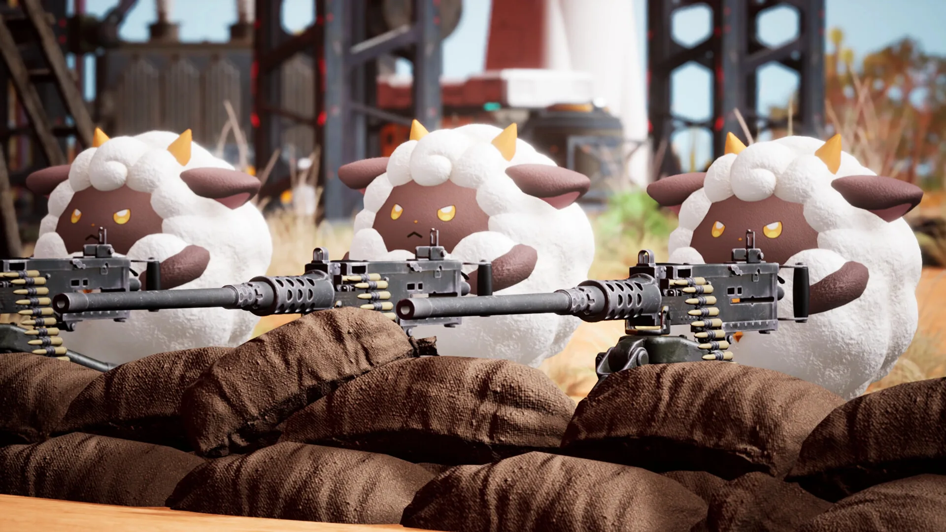 palworld pc requirements sheep with machine guns