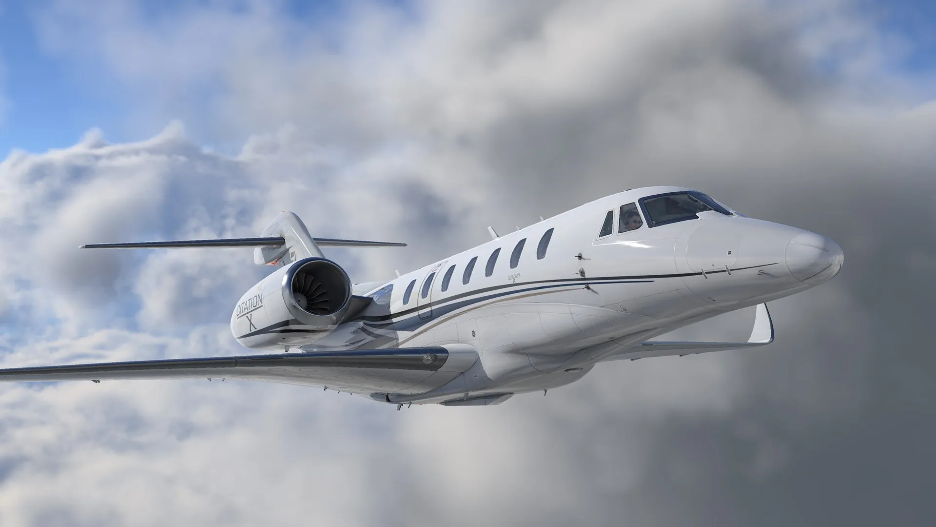 Official screenshot of a Cessna business jet in X-Plane 12 store announcement