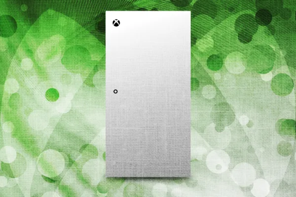 Artistic rendition of the new all digital white Xbox Series X.