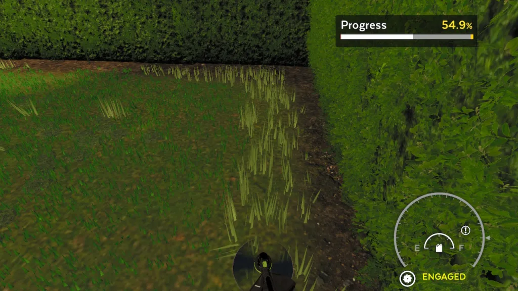 Screenshot of Lawn Mowing Simulator on Switch.