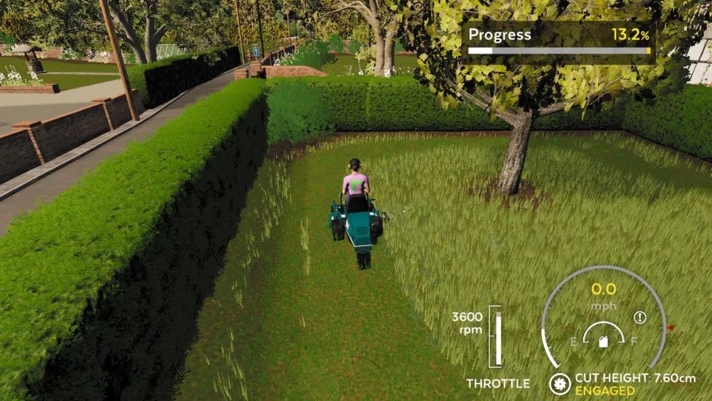 Lawn Mowing Simulator Nintendo Switch controls.