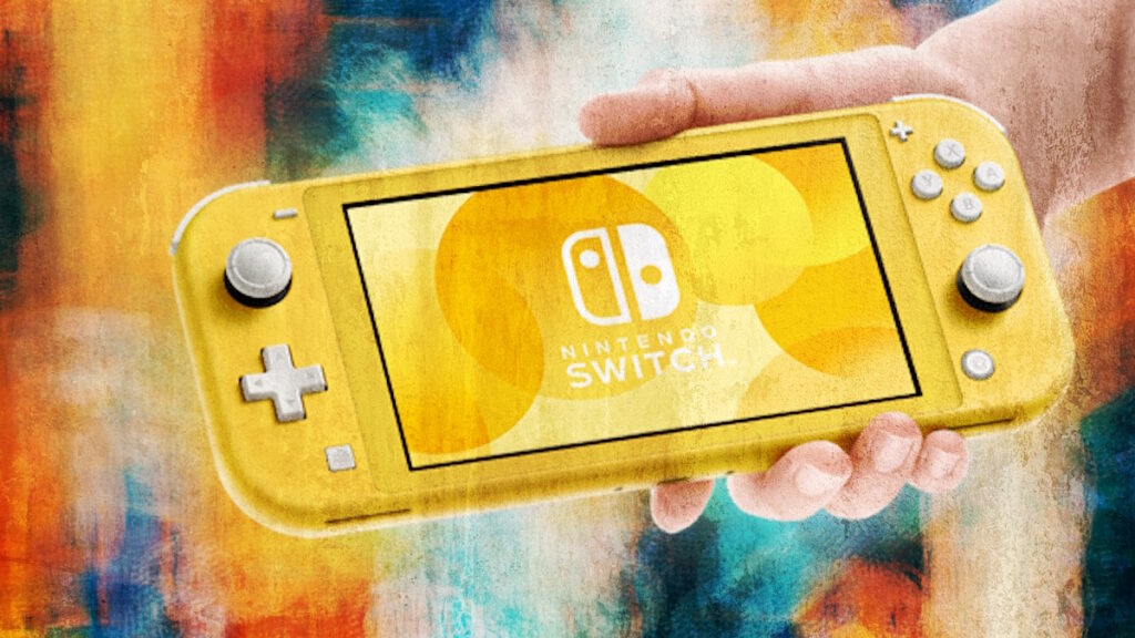 Art of a yellow Nintendo Switch Lite.