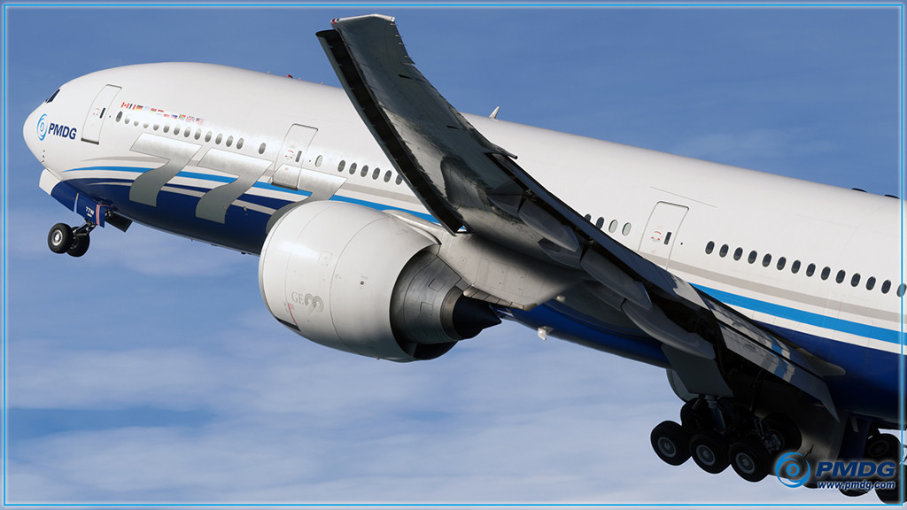 PMDG 777-300ER in Microsoft Flight Simulator.