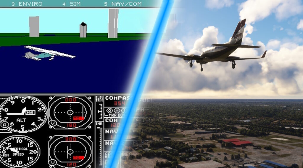 Comparing early Microsoft Flight Simulator to now. 