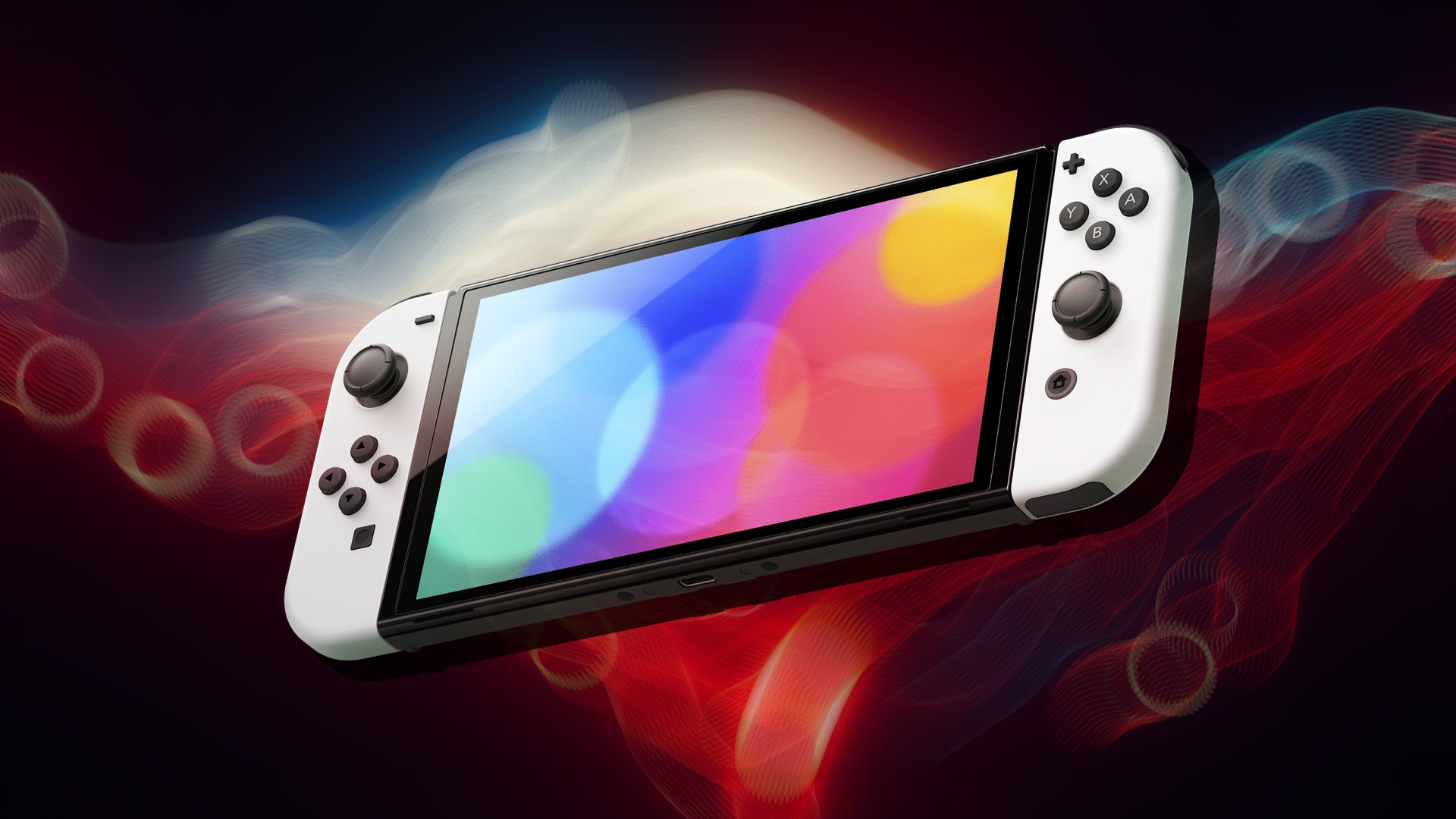 Hero image of the Nintendo Switch - OLED Model.