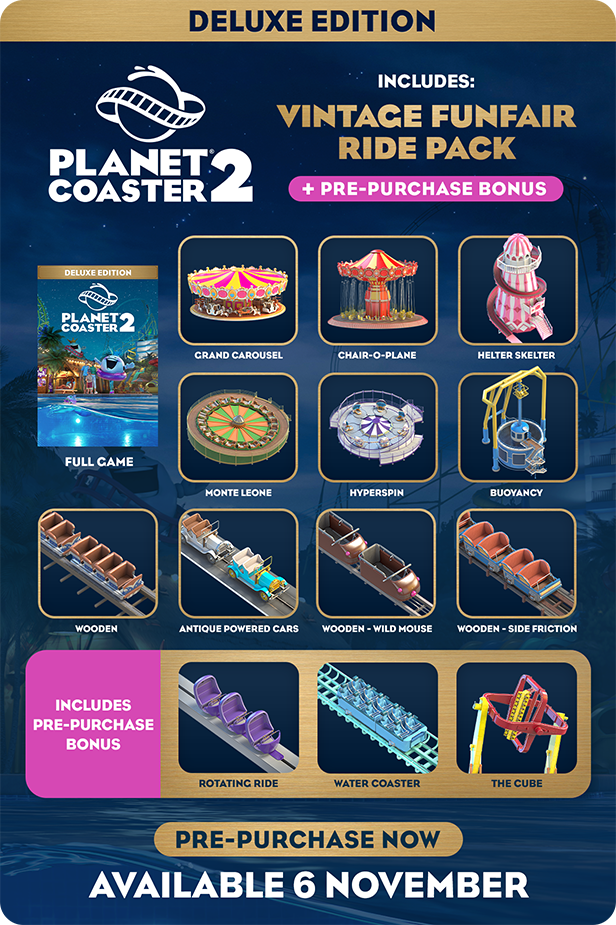 planet coaster 2 pre-order bonus deluxe edition