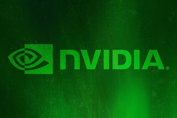 Nvidia logo behind a green background