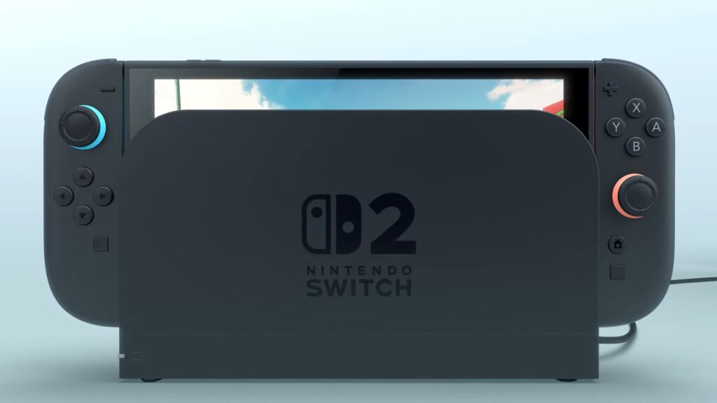 Switch 2 console inside Dock